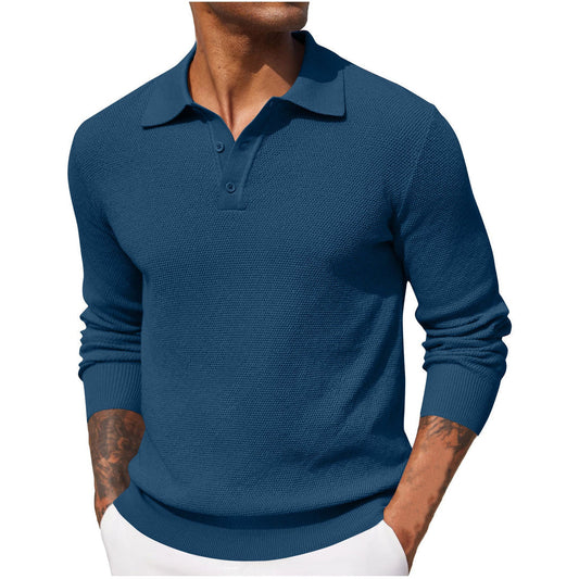 Textured Long-Sleeve Polo Shirt | Flavien