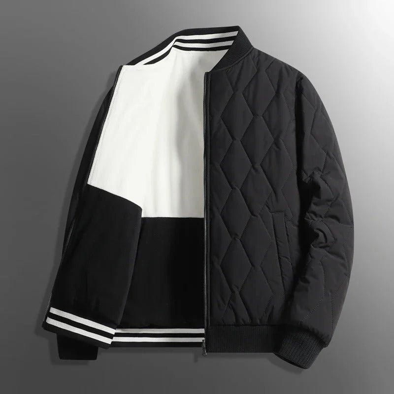 Reversible Quilted Bomber Jacket - Black