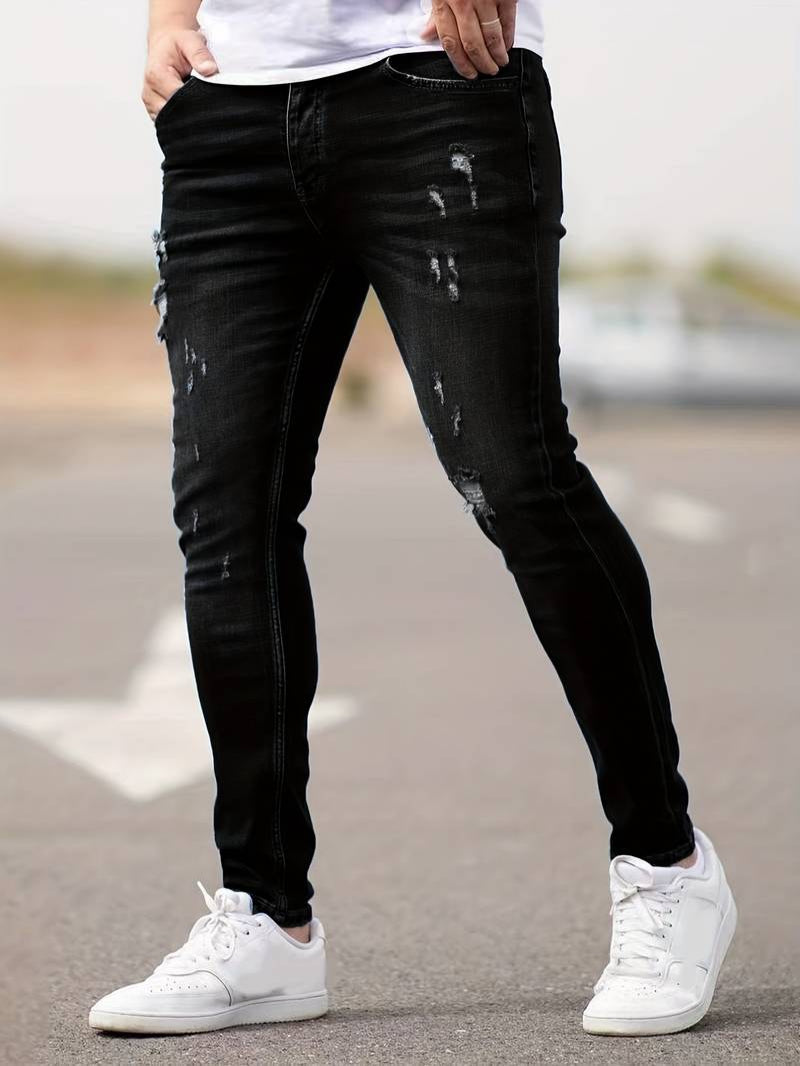 Slim-Fit Distressed Denim Jeans | Kavanaugh