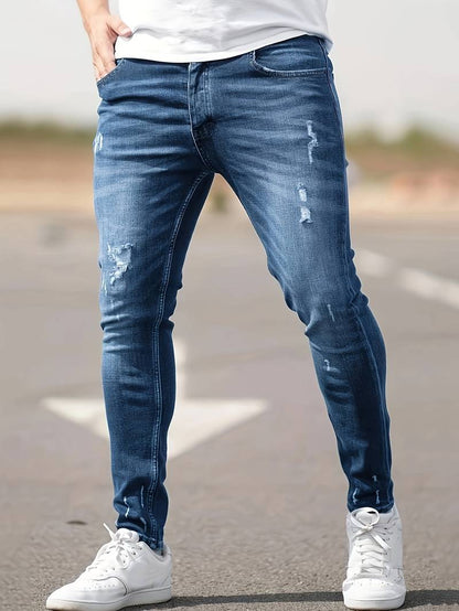 Slim-Fit Distressed Denim Jeans | Kavanaugh