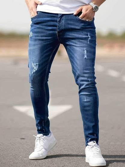 Slim-Fit Distressed Denim Jeans | Kavanaugh