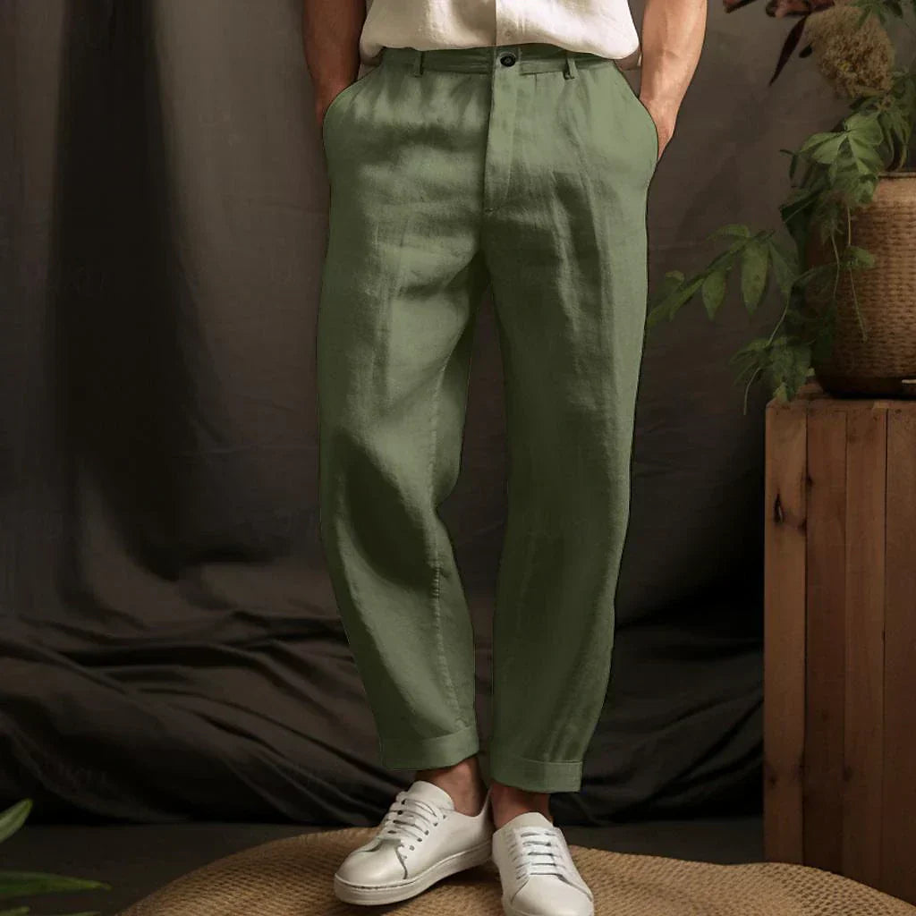 Relaxed Linen Blend Trousers | Johan