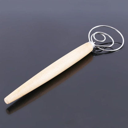 Stainless Steel Dough Mixer with Wooden Handle