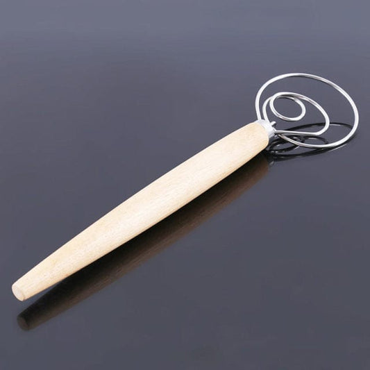 Stainless Steel Dough Mixer with Wooden Handle