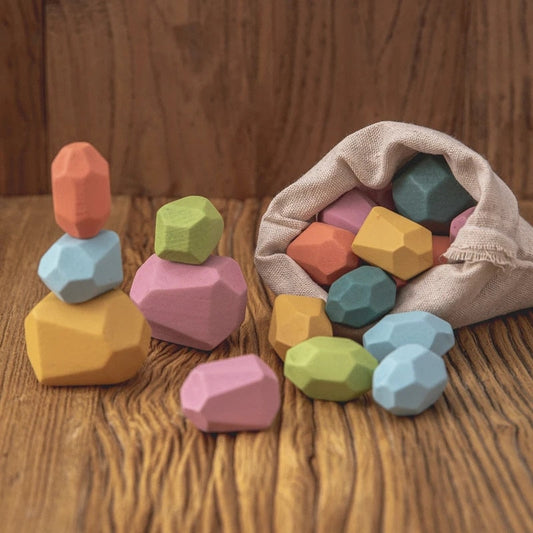 Kids Wooden Stacking Toy Multicolored | Creative Play-1