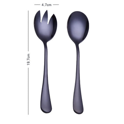 Variant image for Stainless Steel Salad Serving Set Gold | Elegant Dining-2