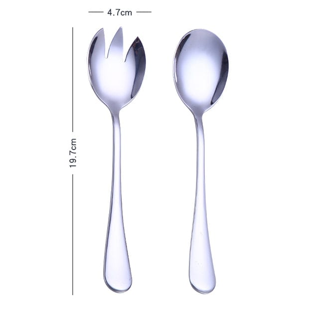 Variant image for Stainless Steel Salad Serving Set Gold | Elegant Dining-3