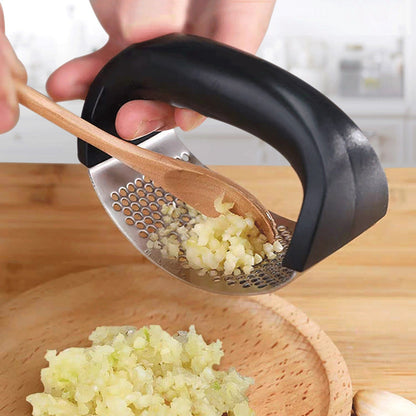 Stainless Steel Garlic Press – Ergonomic Handheld Crusher