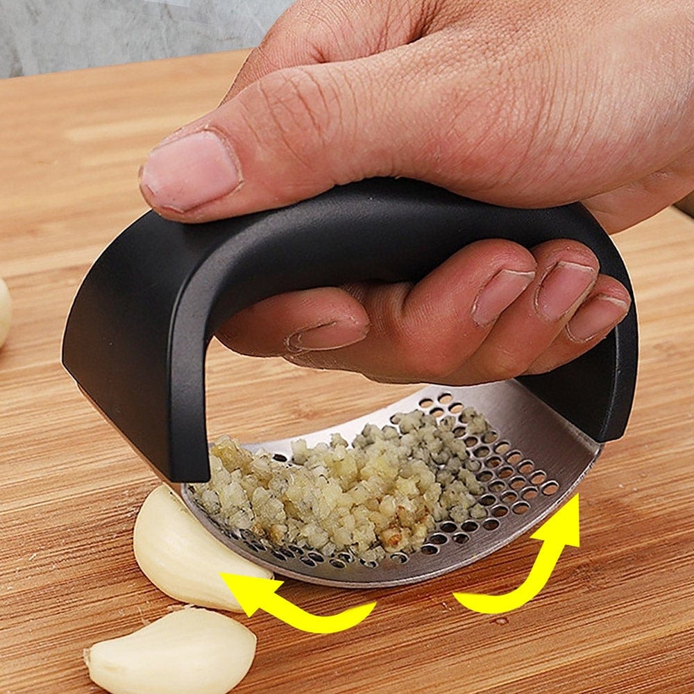 Stainless Steel Garlic Press – Ergonomic Handheld Crusher