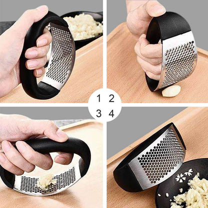 Stainless Steel Garlic Press – Ergonomic Handheld Crusher