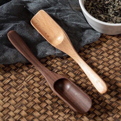 Wooden Tea Scoop Set – Beech & Walnut | 2-Piece Loose Leaf Tool