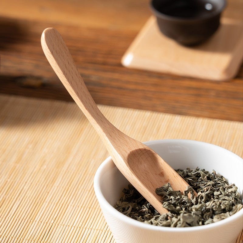 Wooden Tea Scoop Set – Beech & Walnut | 2-Piece Loose Leaf Tool