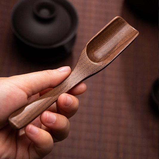 Wooden Tea Scoop Set – Beech & Walnut | 2-Piece Loose Leaf Tool