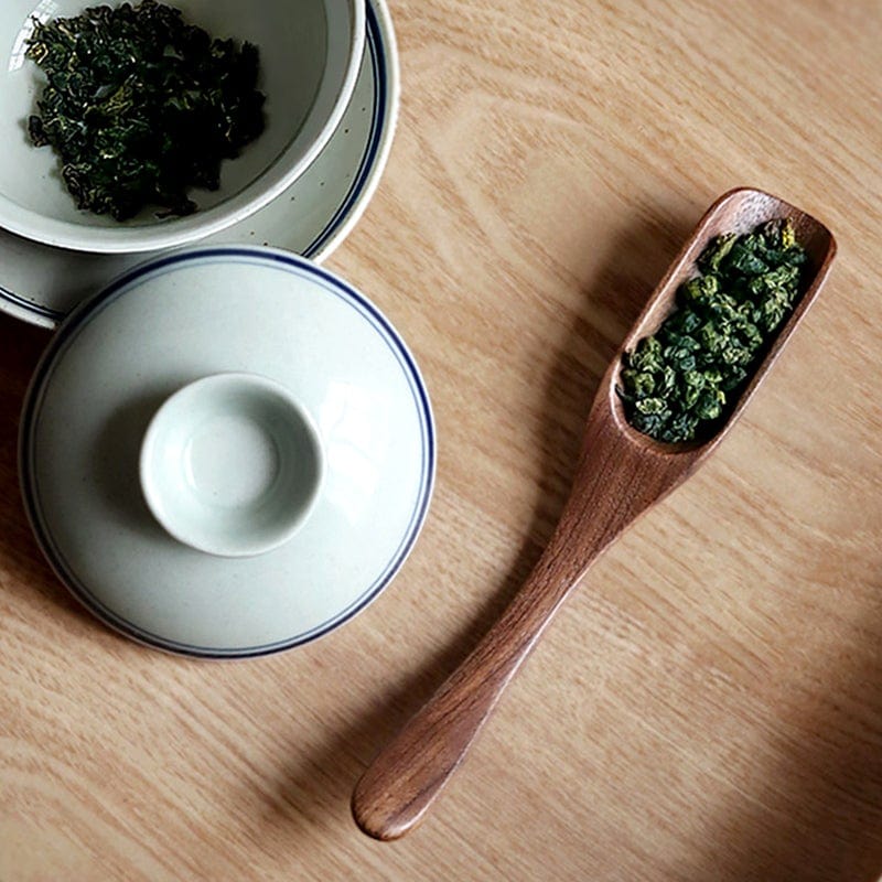 Wooden Tea Scoop Set – Beech & Walnut | 2-Piece Loose Leaf Tool