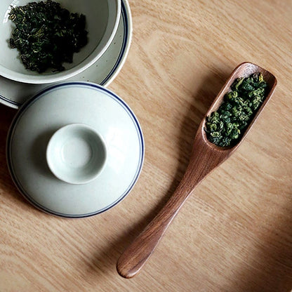 Wooden Tea Scoop Set – Beech & Walnut | 2-Piece Loose Leaf Tool