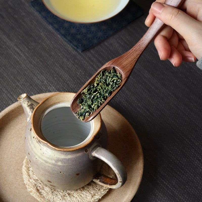 Wooden Tea Scoop Set – Beech & Walnut | 2-Piece Loose Leaf Tool