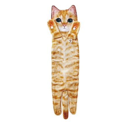 Hanging Cotton Towel with Cat Design