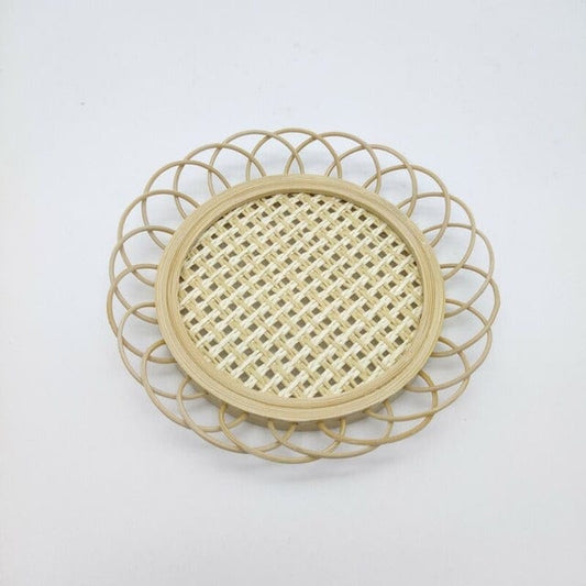 Handwoven Rattan Drink Coaster – Bamboo Material