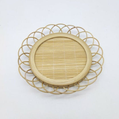 Handwoven Rattan Drink Coaster – Bamboo Material