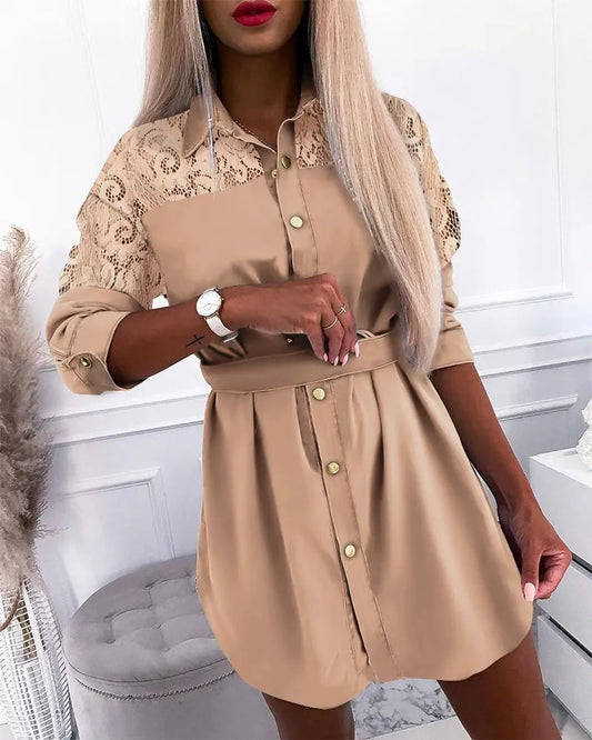 Women Shirt Dress Black Sequin | Nora-1