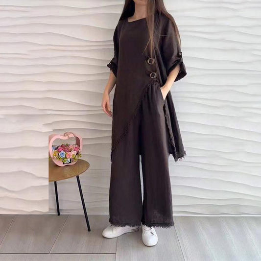 Women Relaxed 2-Piece Lounge Set | Ash