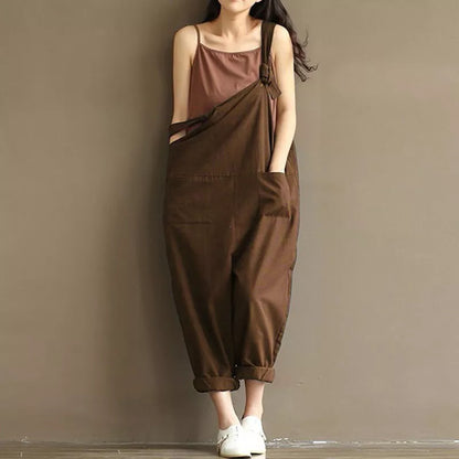 Variant image for Women Jumpsuit Black Cotton Loose Fit | Celeste-13