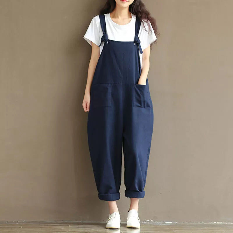 Variant image for Women Jumpsuit Black Cotton Loose Fit | Celeste-7