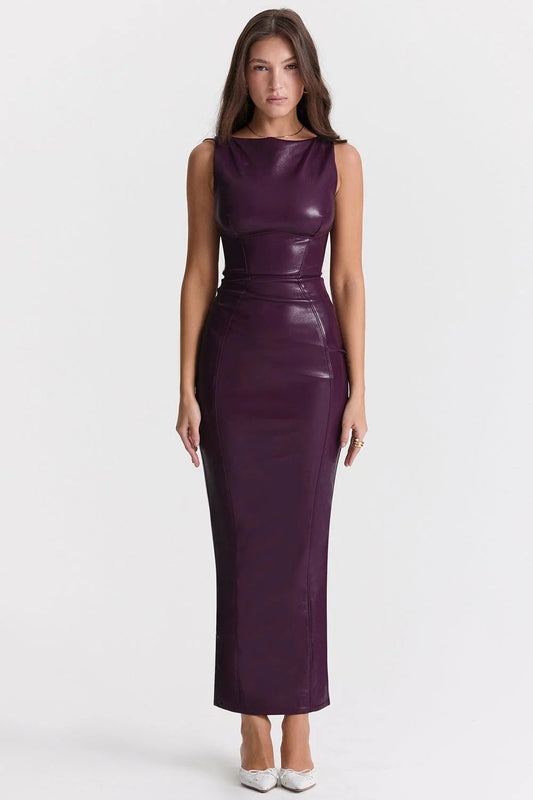 Sienna | Luxury leather maxi dress