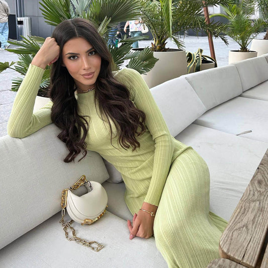 Women Ribbed Bodycon Sweater Maxi Dress | Madira