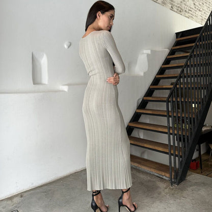 Women Ribbed Bodycon Sweater Maxi Dress | Madira