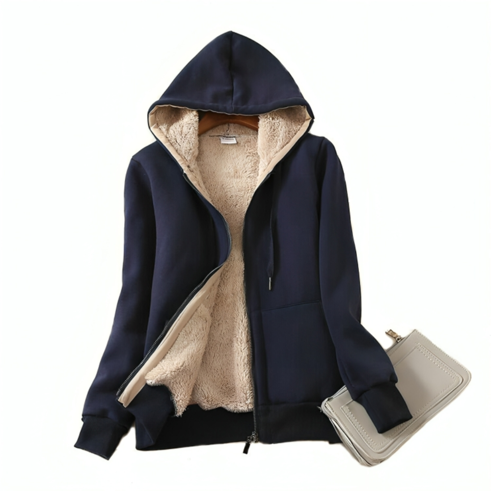 Women Fleece-Lined Zip-Up Hoodie | Zandra