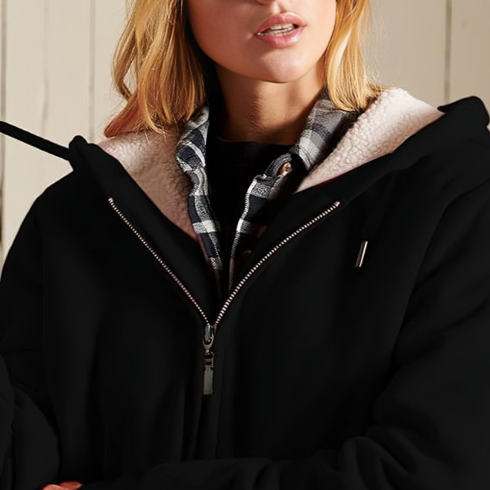 Women Fleece-Lined Zip-Up Hoodie | Zandra