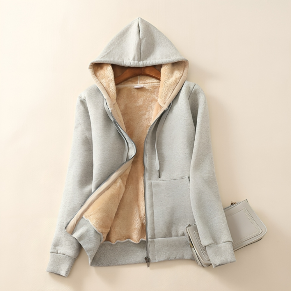 Women Fleece-Lined Zip-Up Hoodie | Zandra