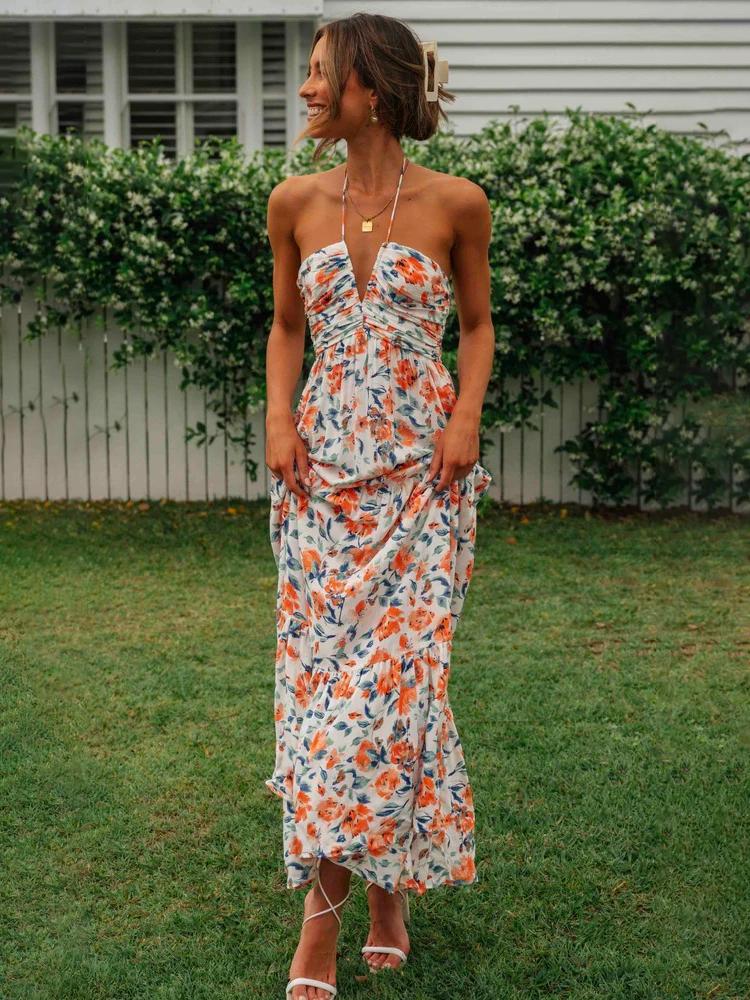 Floral Halter Maxi Dress | Scarlett