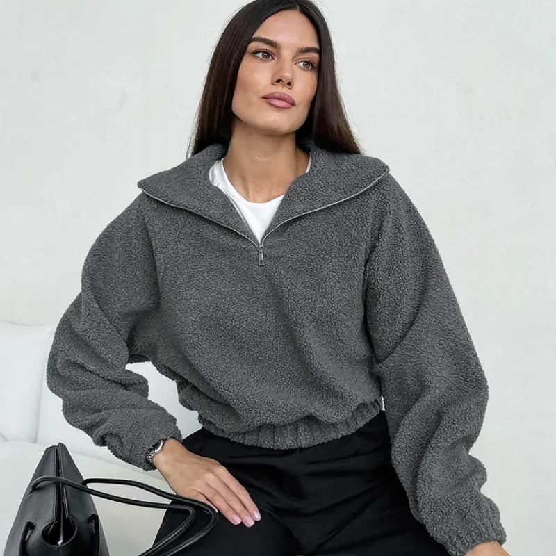 Women Half-Zip Fleece Pullover | Dahlina