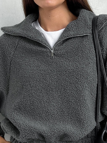 Women Half-Zip Fleece Pullover | Dahlina