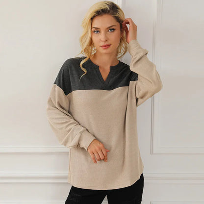 Women Two-Tone Textured Sweatshirt | Elizaveta
