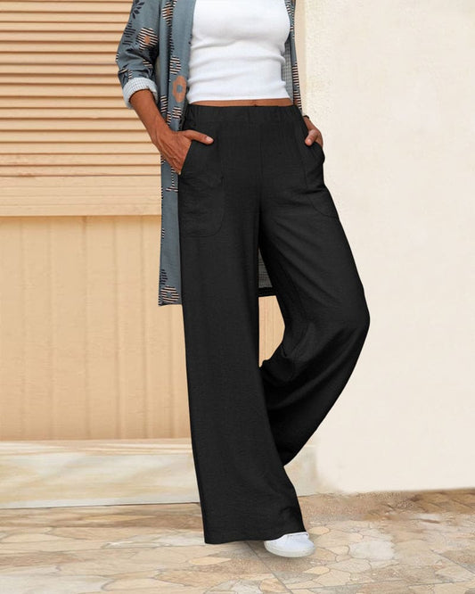 Women Effortless Wide-Leg Pocket Pants | Azaria