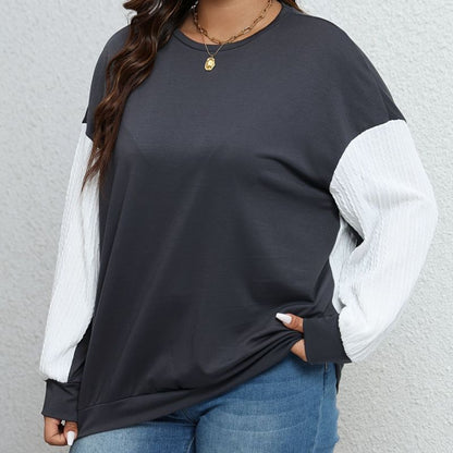 Women Two-Tone Contrast Sleeve Sweatshirt | Hanelle