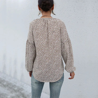 Leopard Print Boho Blouse | Felycia