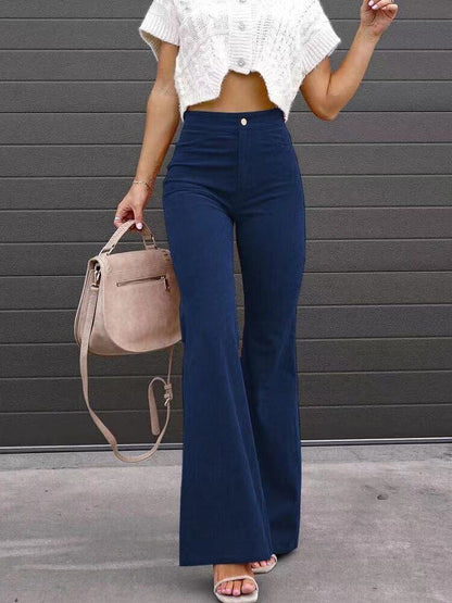 Women Chic High-Waisted Flared Pants | Radella