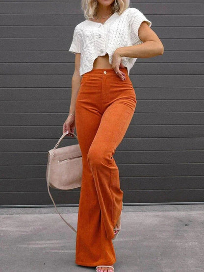 Women Chic High-Waisted Flared Pants | Radella