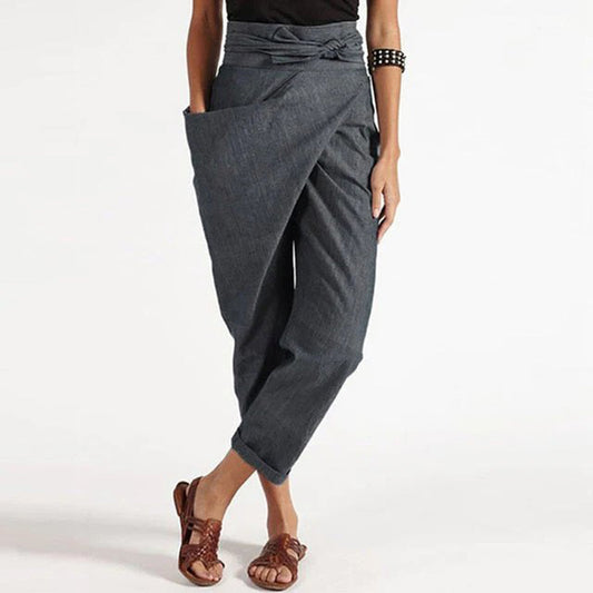 Women Asymmetrical Wrap-Leg Pants | Daleyza