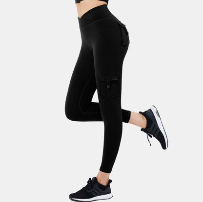 Variant image for Women Leggings Black Nylon Spandex with Pockets | Bella-9