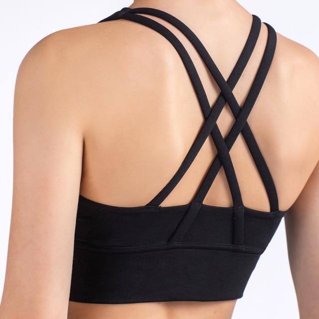 Variant image for Women Sports Bra Black Nylon Spandex | Activewear-21