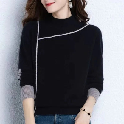 Variant image for Women Turtleneck Sweater Beige Knitted | Florence-25