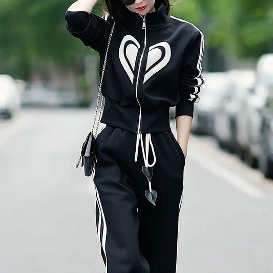 Women Two Piece Set Black High-Quality Fabric | Angela-1