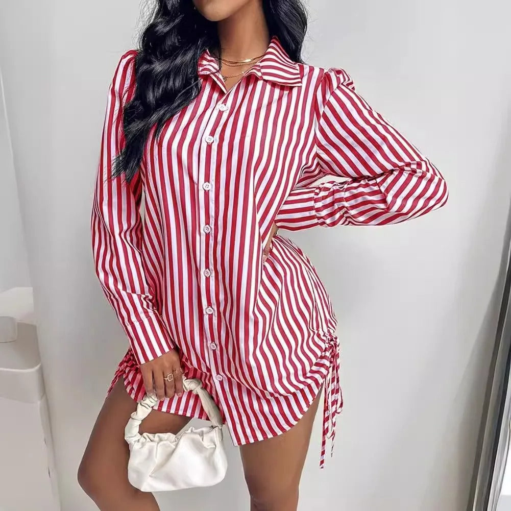 Variant image for Women Shirt Dress Striped Cotton | Lydia-16