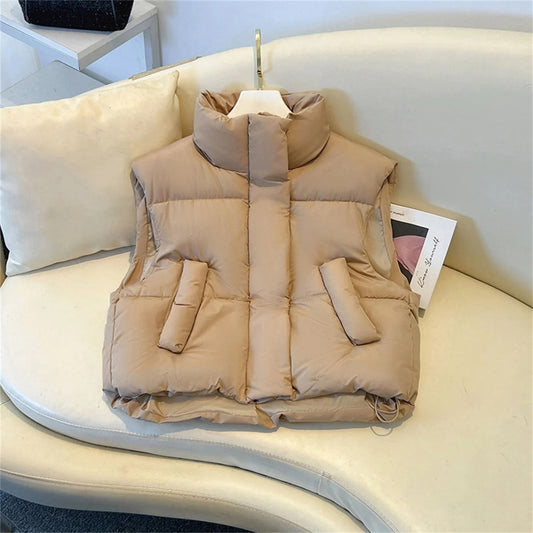 Women Padded High Collar Vest | Kirsie