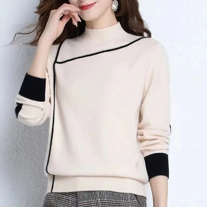 Variant image for Women Turtleneck Sweater Beige Knitted | Florence-7